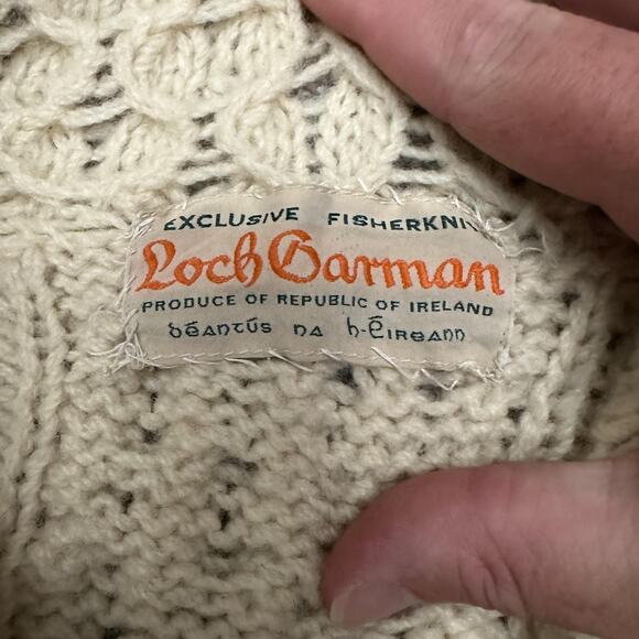 Loch Garman Sweater Womens S Cream Aran Cable Knit Cardigan Fisherknit Ireland - Picture 4 of 8